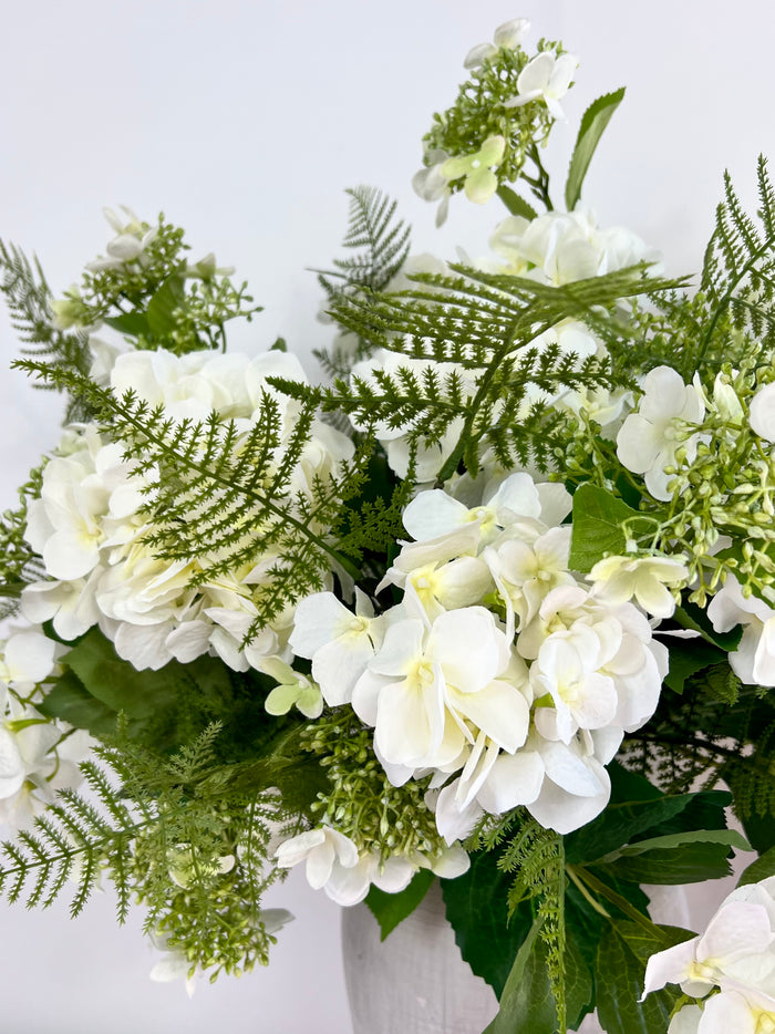 asparagus fern with garden roses bouquet