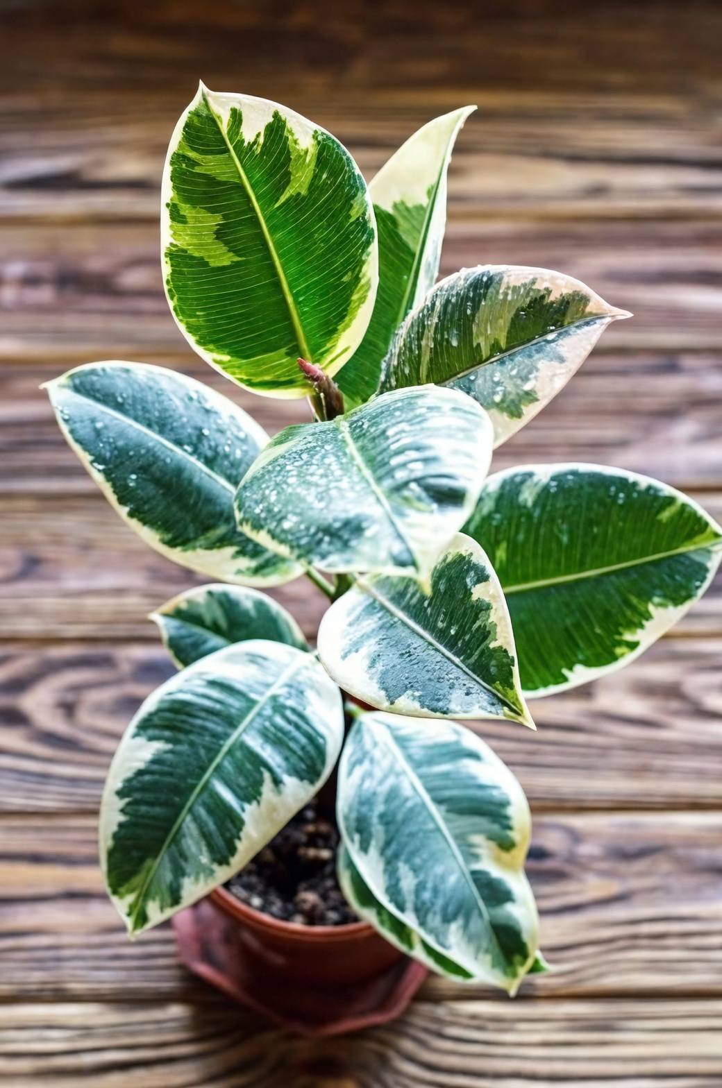 gloxinia variegated leaves close-up