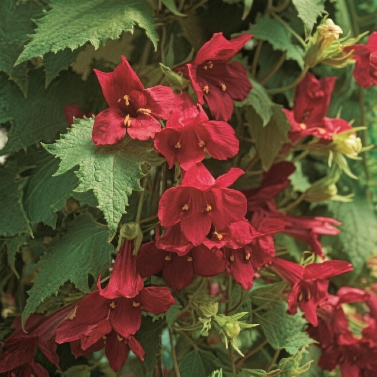gloxinia red brass symmetrical lobby