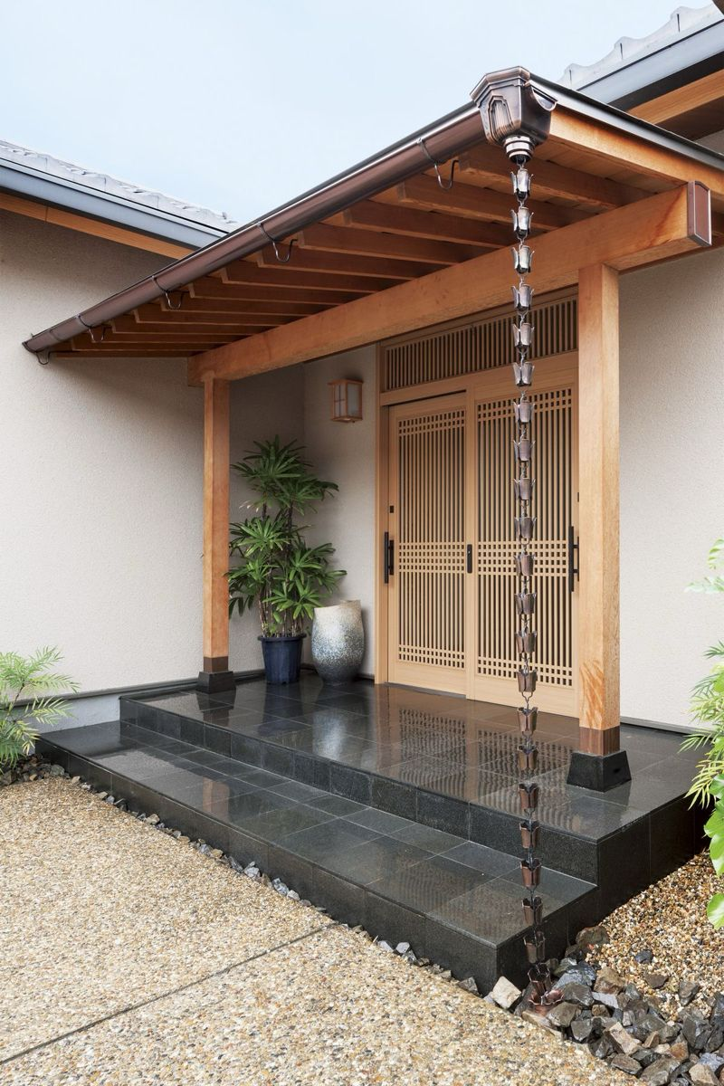 Japanese cornel by front door