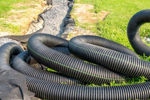 garden french drain gravel pipe