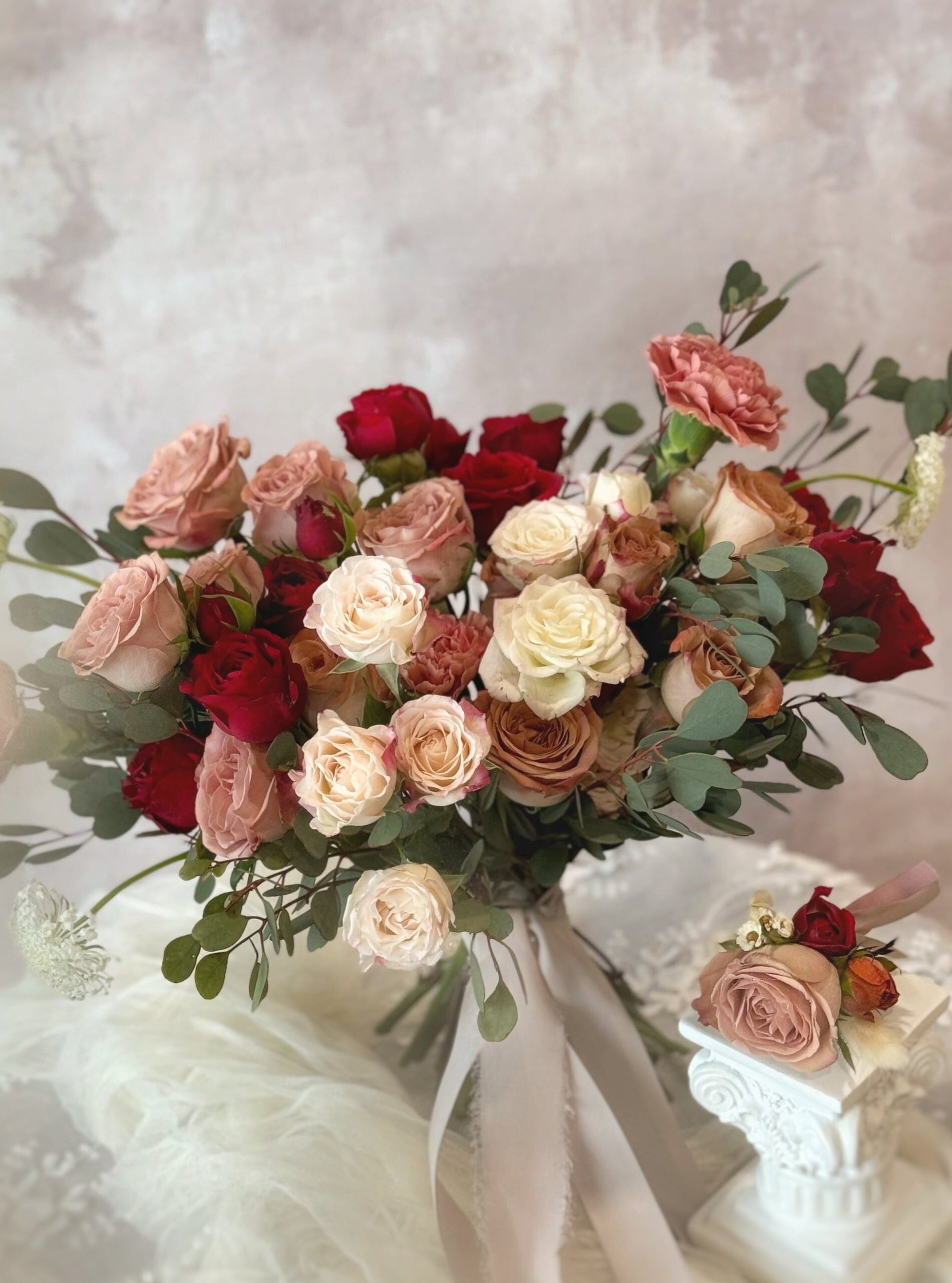rose geranium Victorian posy bouquet