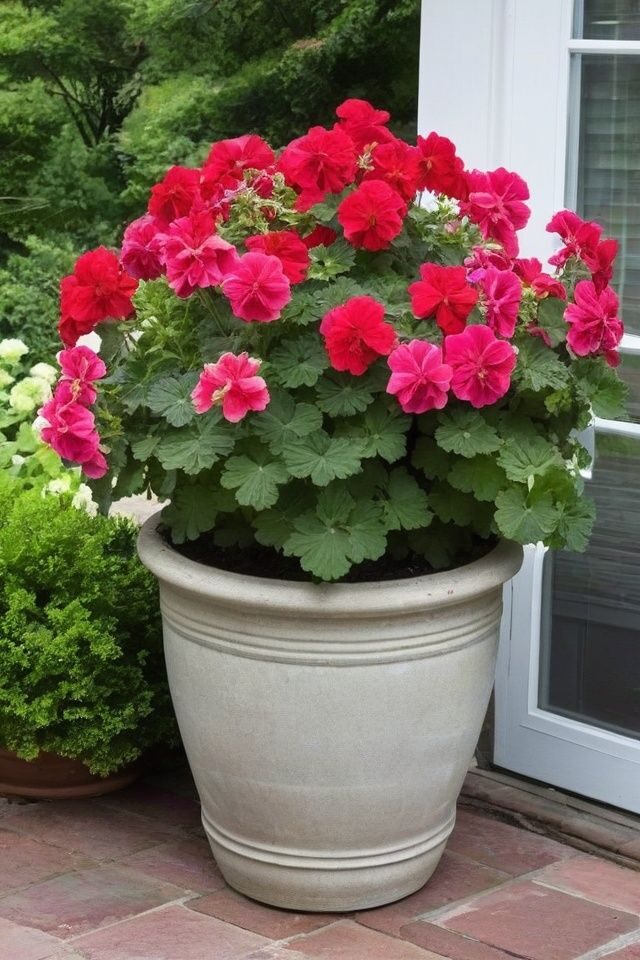 rose geranium balcony container pots
