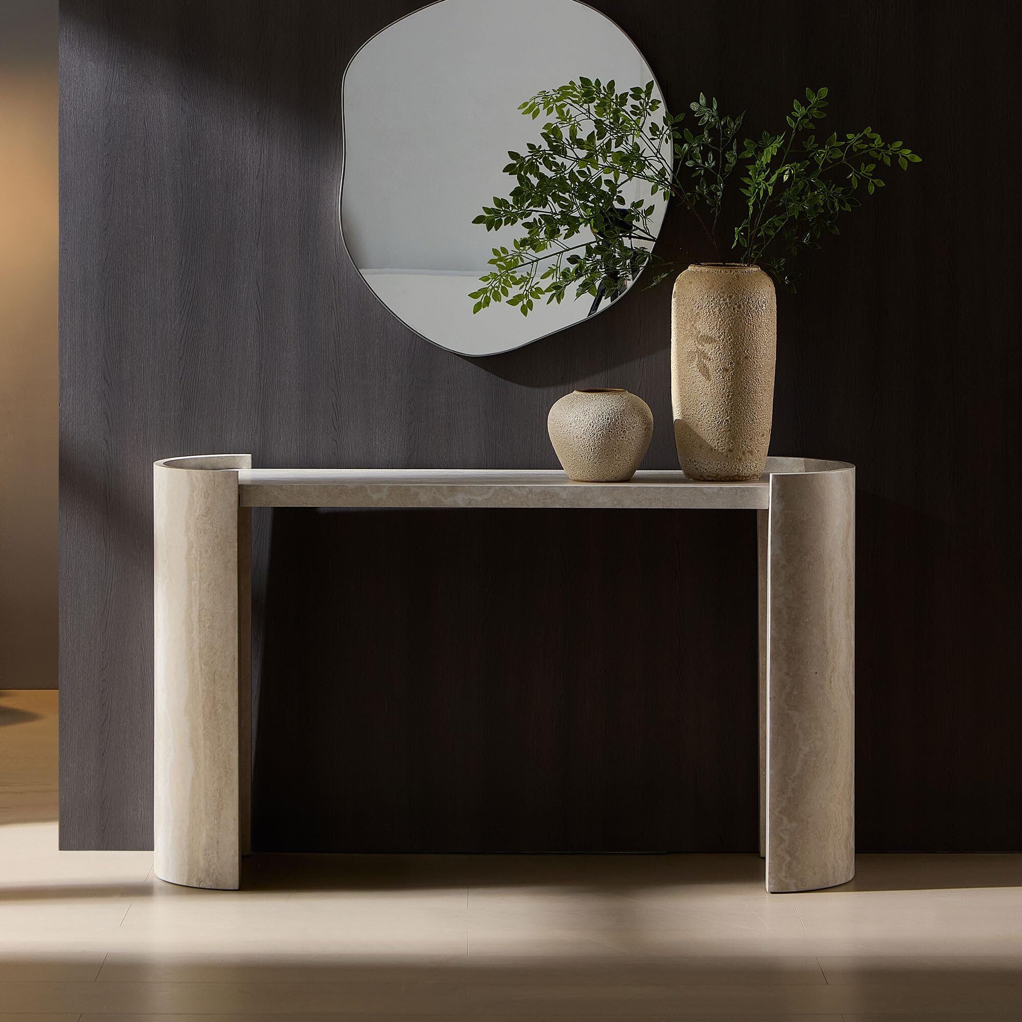 syngonium entryway console natural light