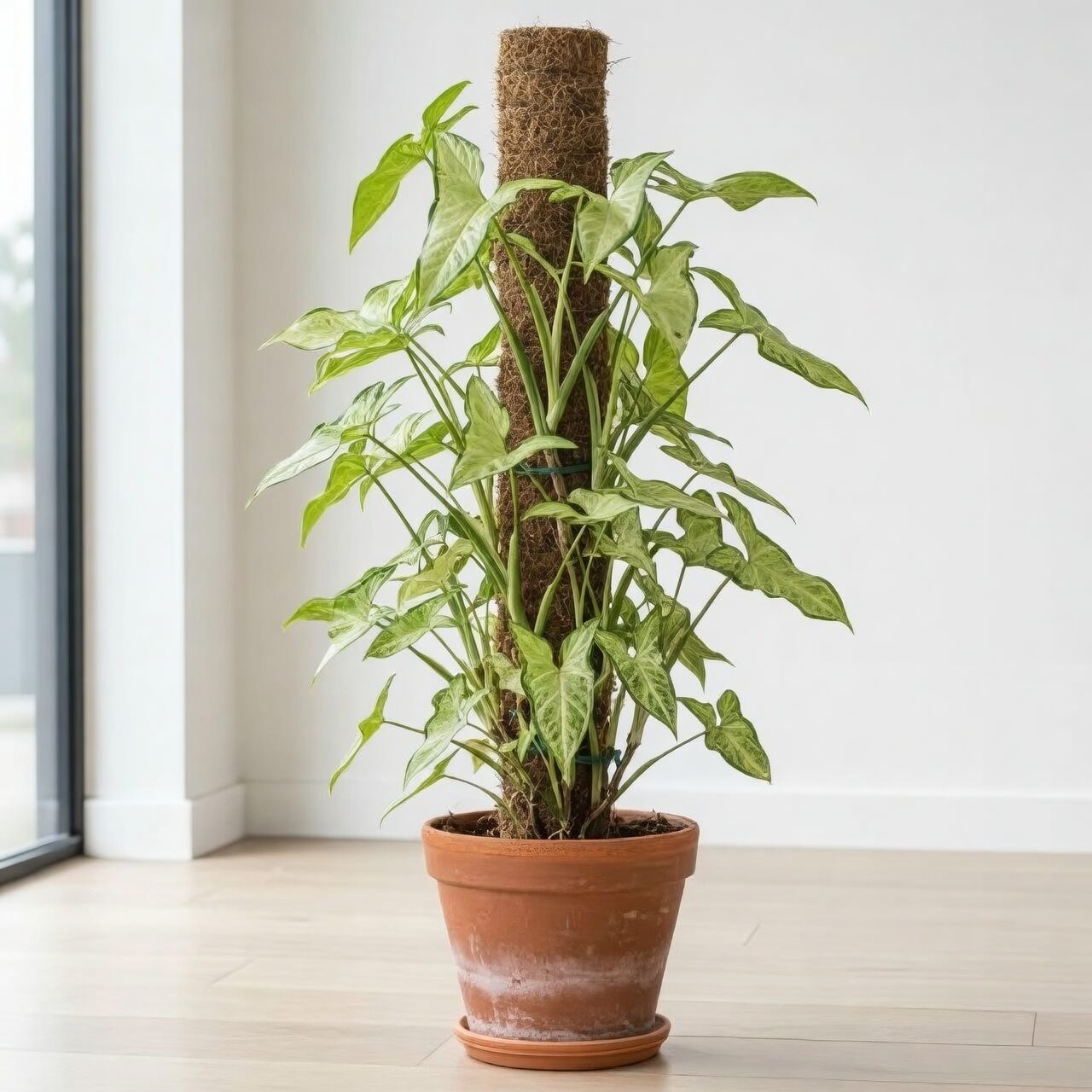arrowhead vine on moss pole