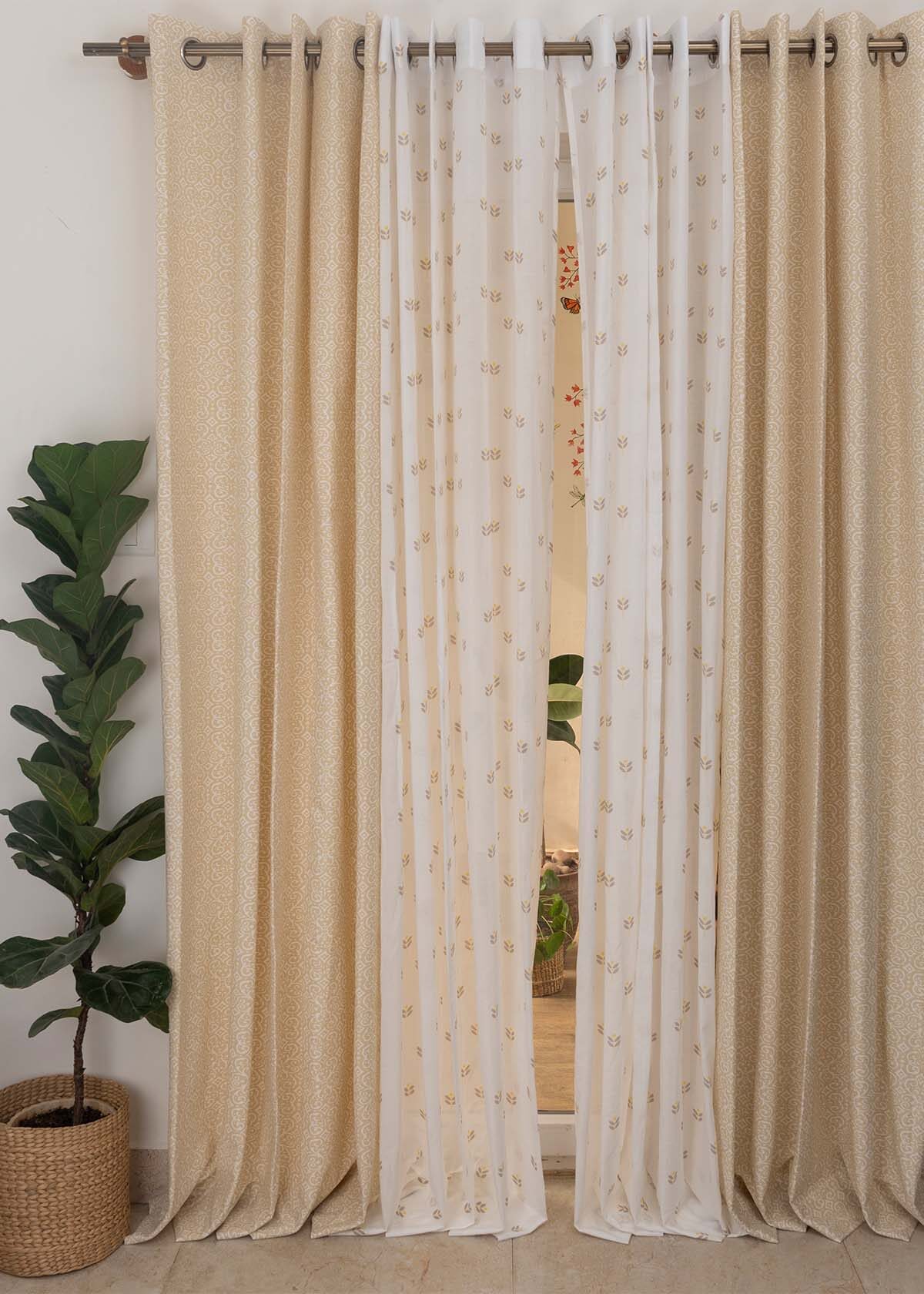 polyanthus primrose south window sheer curtain