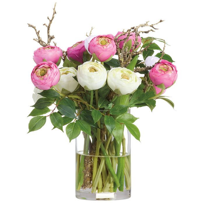 ranunculus mixed stages vase arrangement