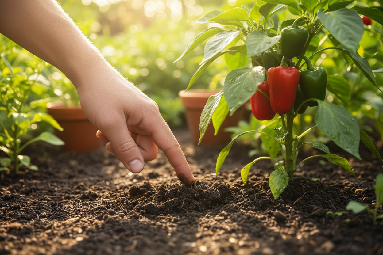 ornamental pepper soil moisture check