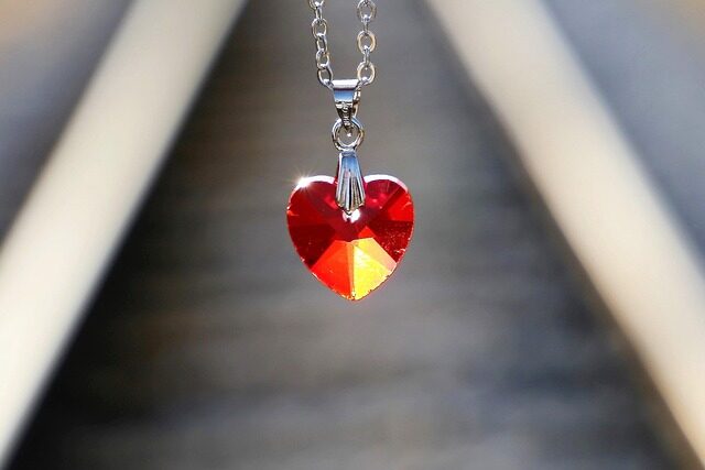 red cornicello amulet pendant close-up