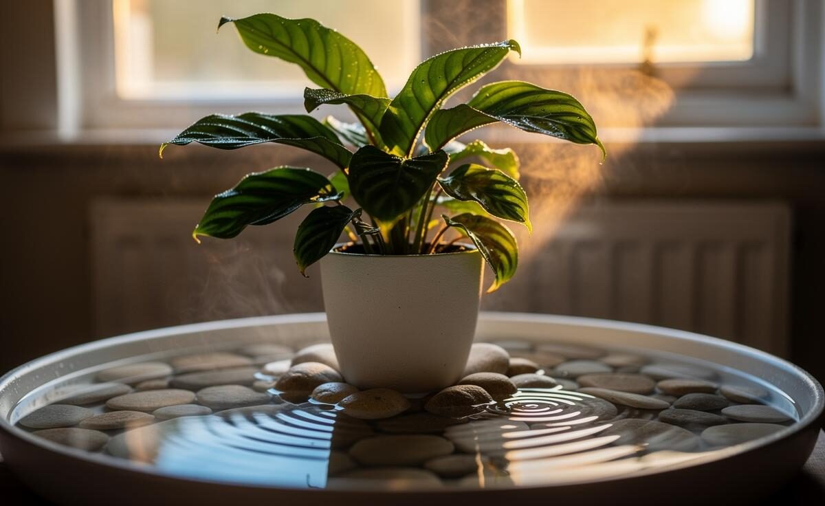 guzmania pebble tray humidity setup
