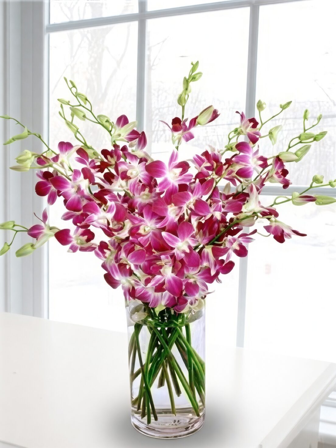 freesia cut flowers with bananas