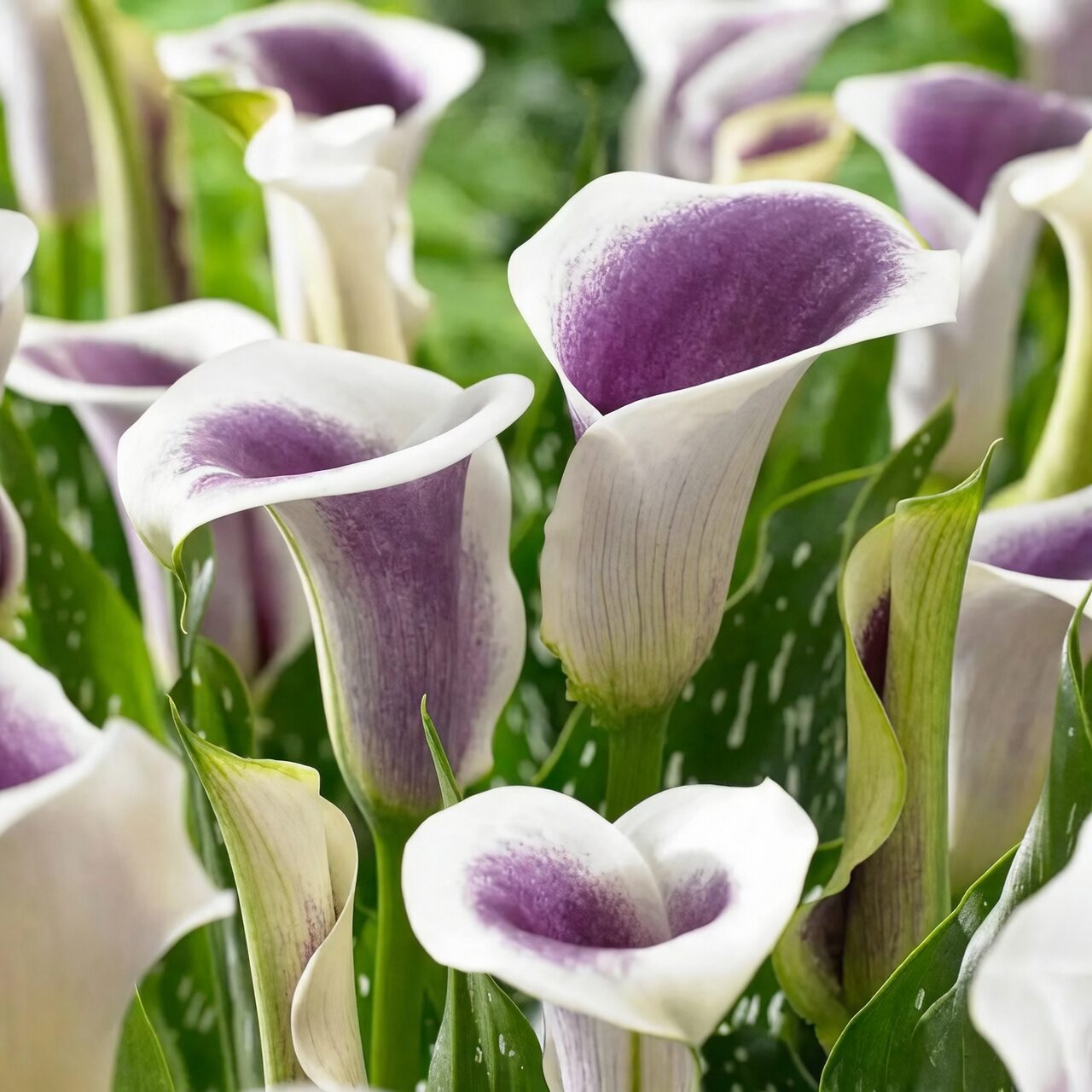 calla lily with iris hosta