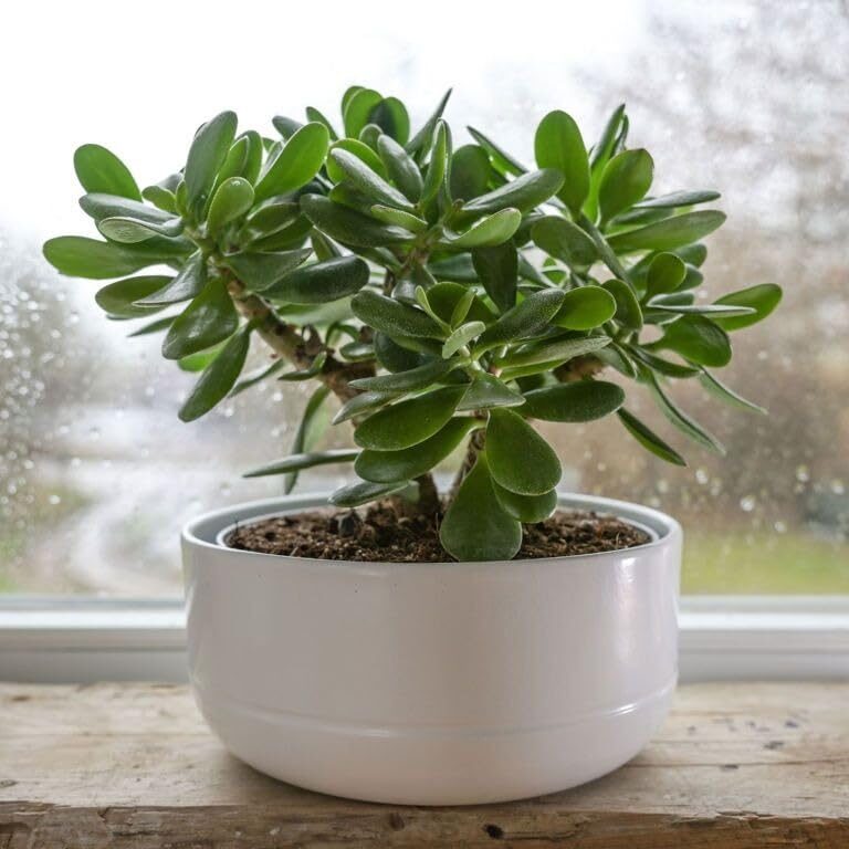 jade plant bonsai on desk