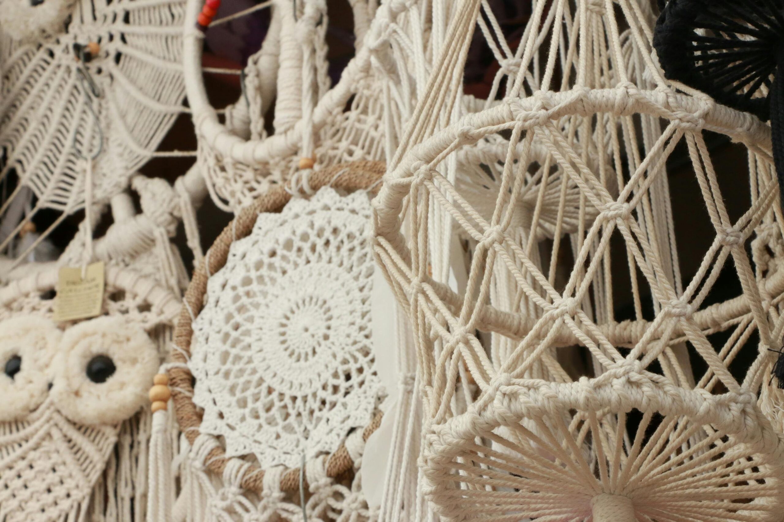 string of pearls boho macrame hanging