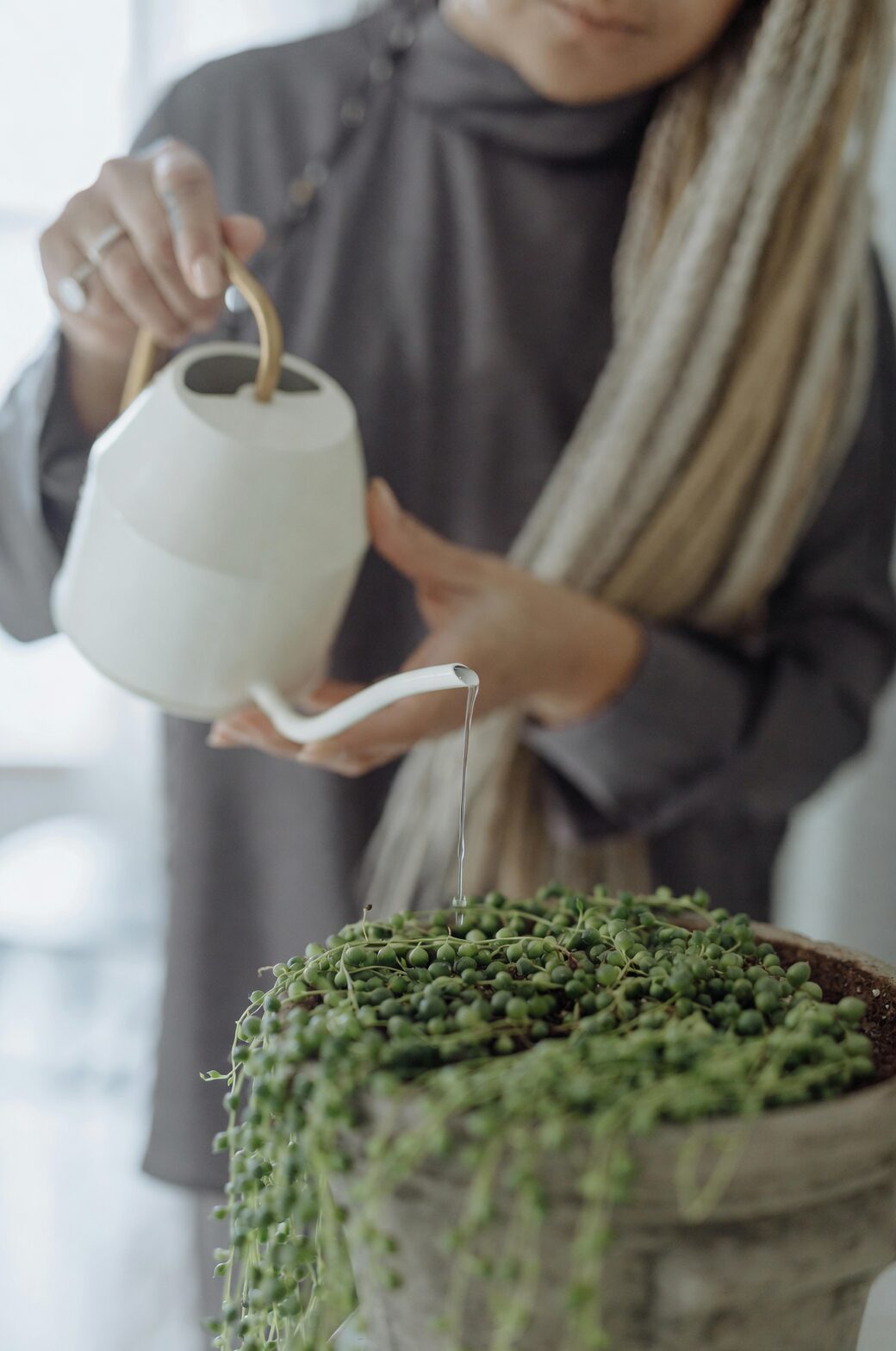 string of pearls pruning gloves hands
