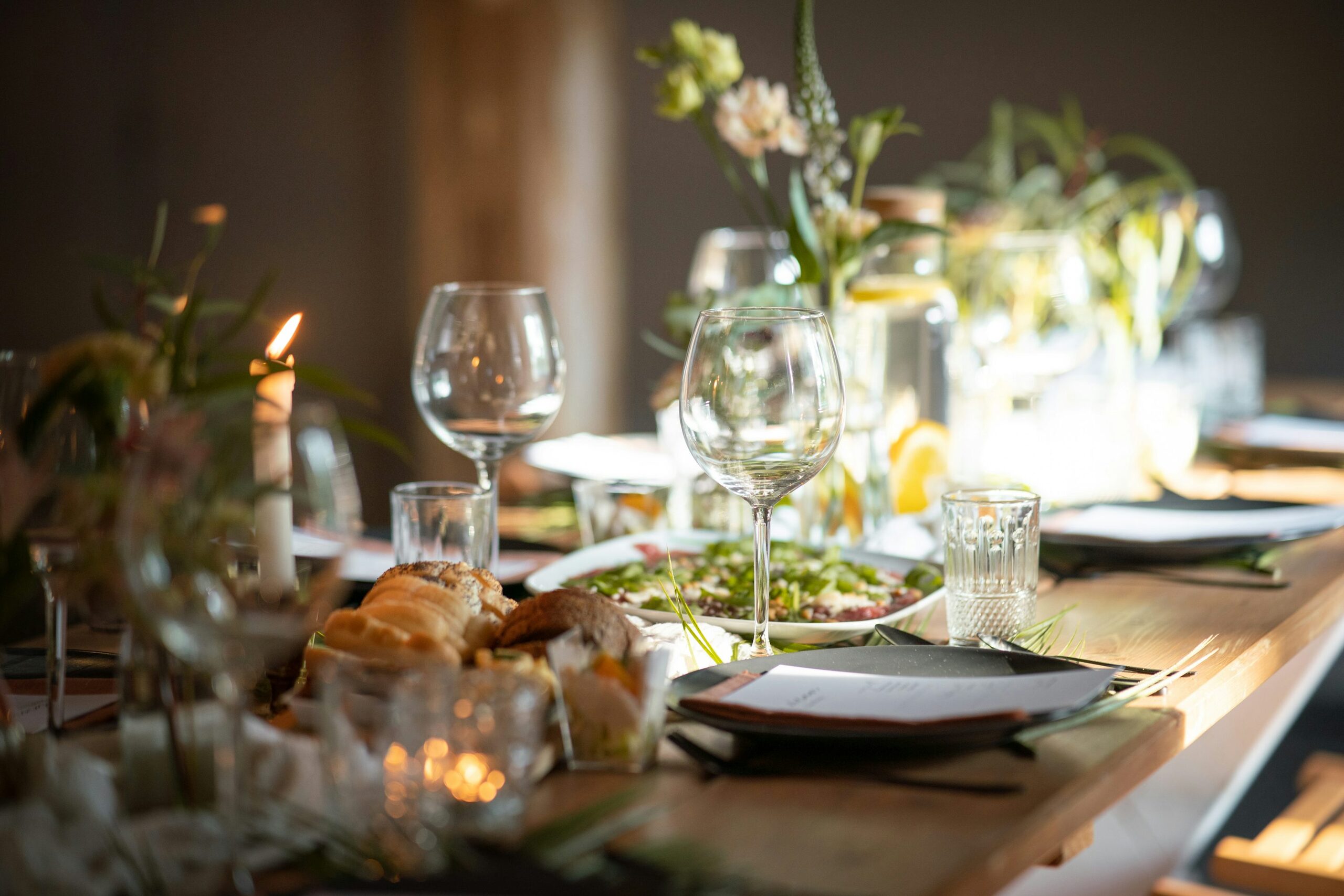 pineapple centerpiece formal dining