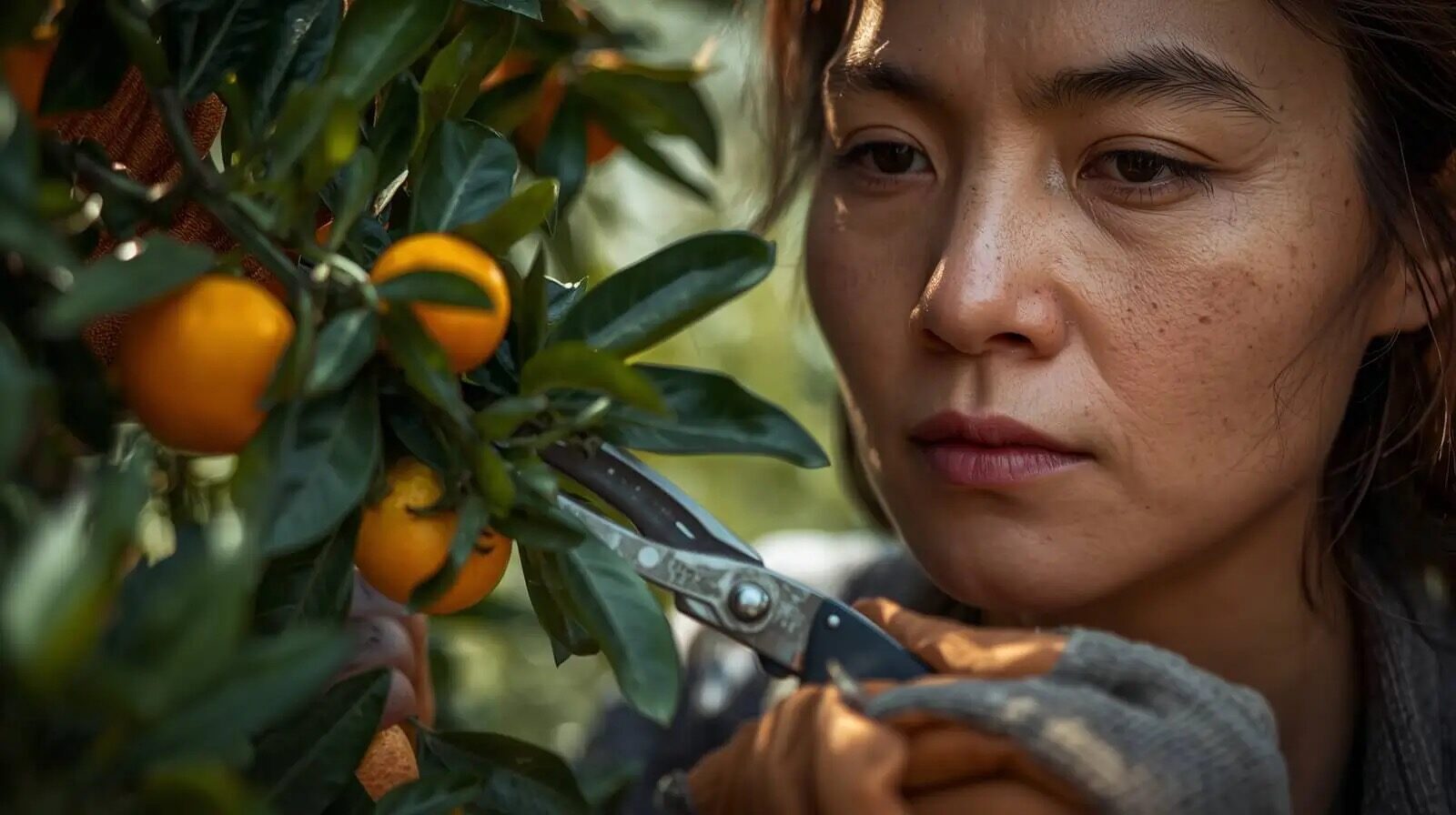 kumquat pruning hands