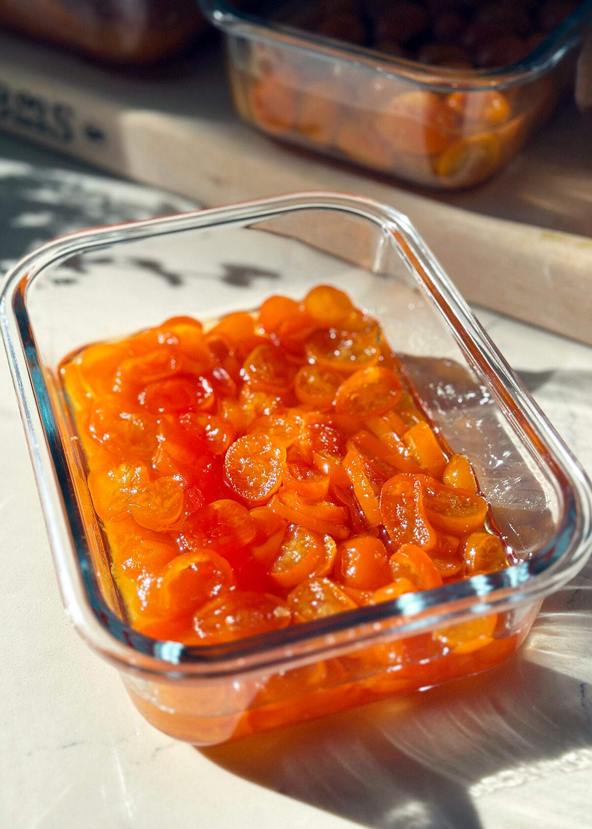 candied kumquat in tea