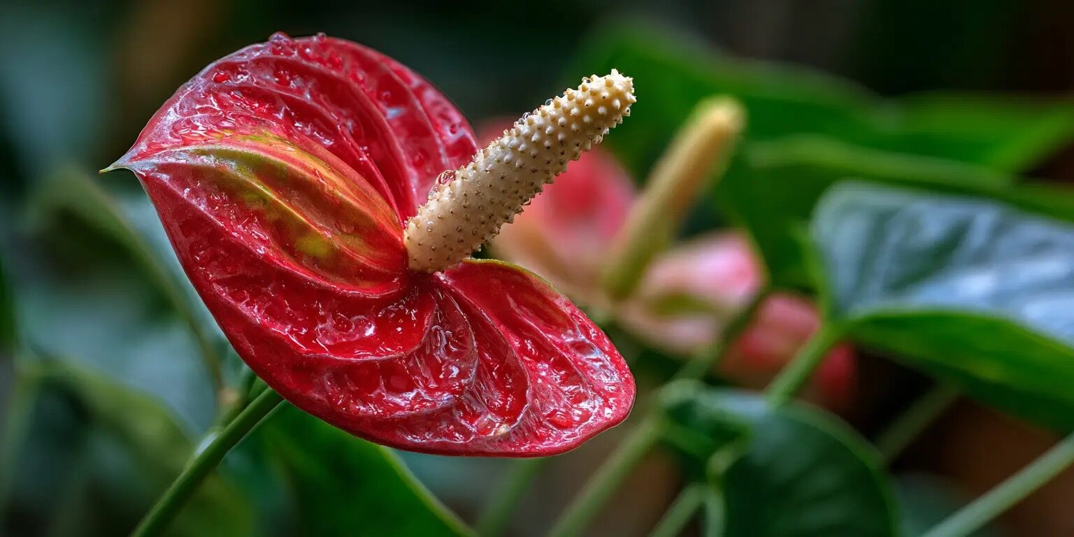 anthurium spathe spadix close-up