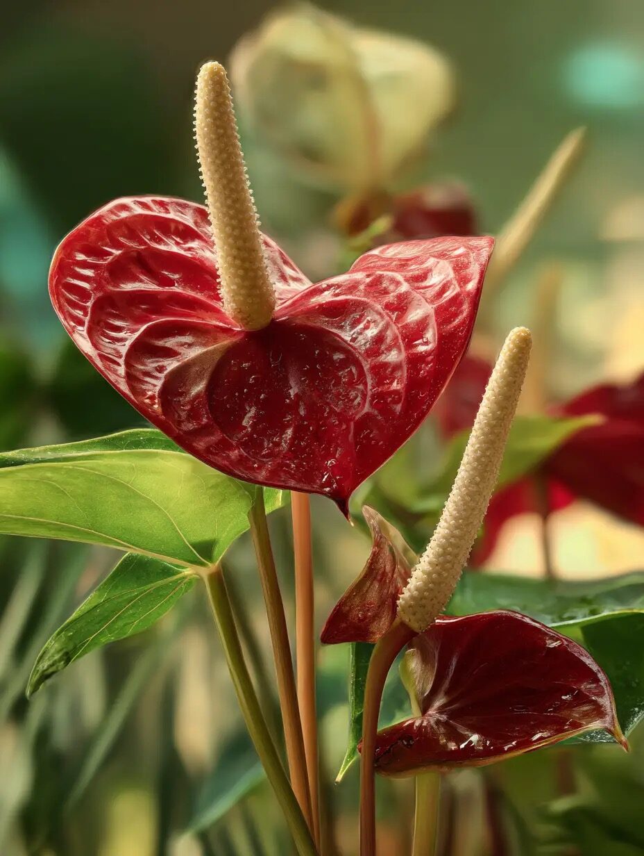 anthurium black spadix close up