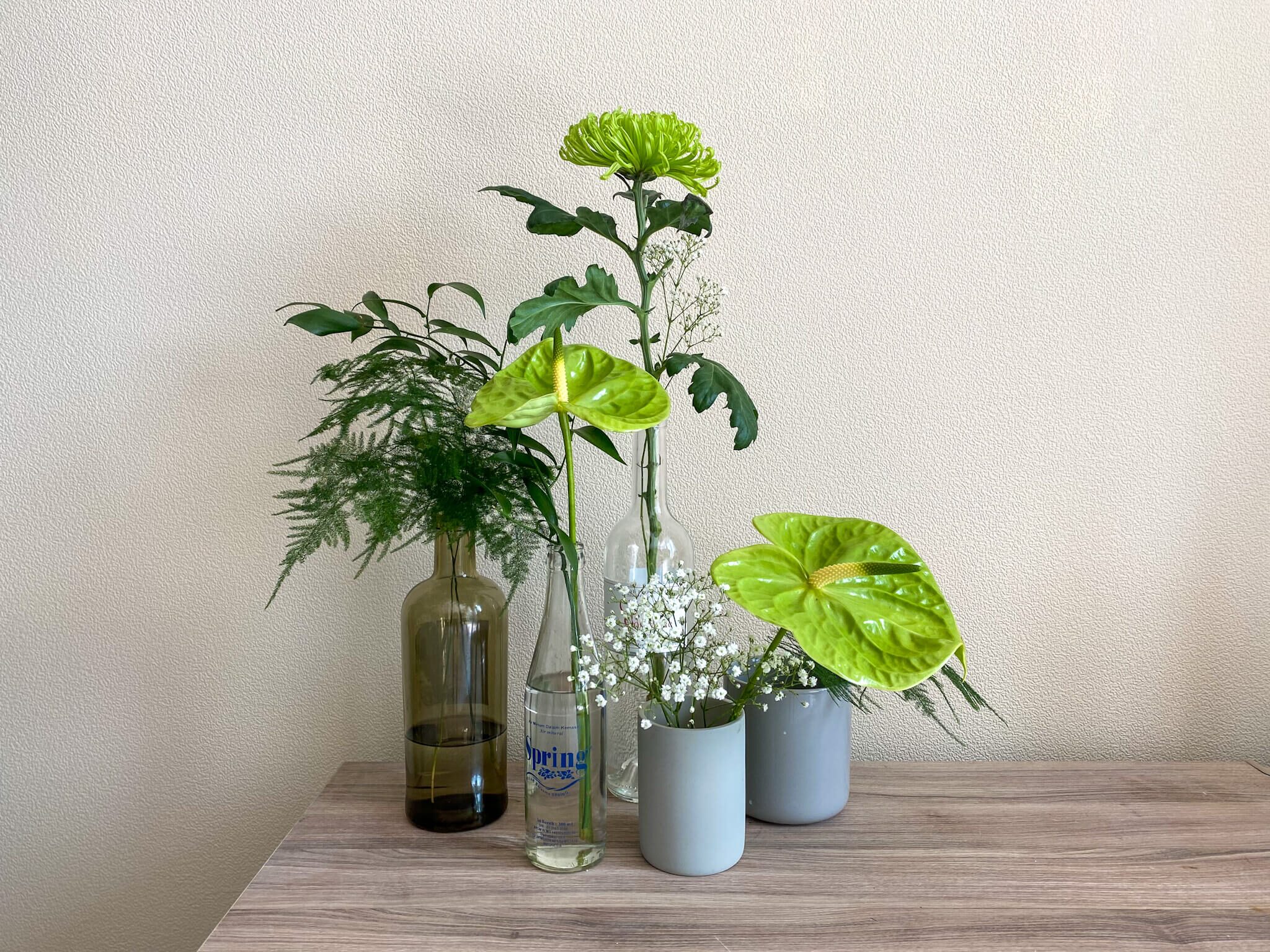 anthurium amber glass bottles