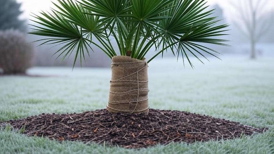 pindo palm root mulch winter
