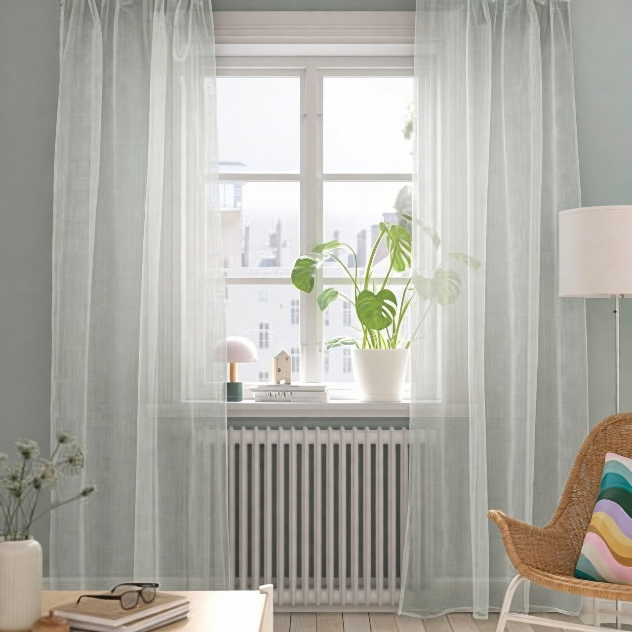 Tillandsia juncea bright window sheer curtain