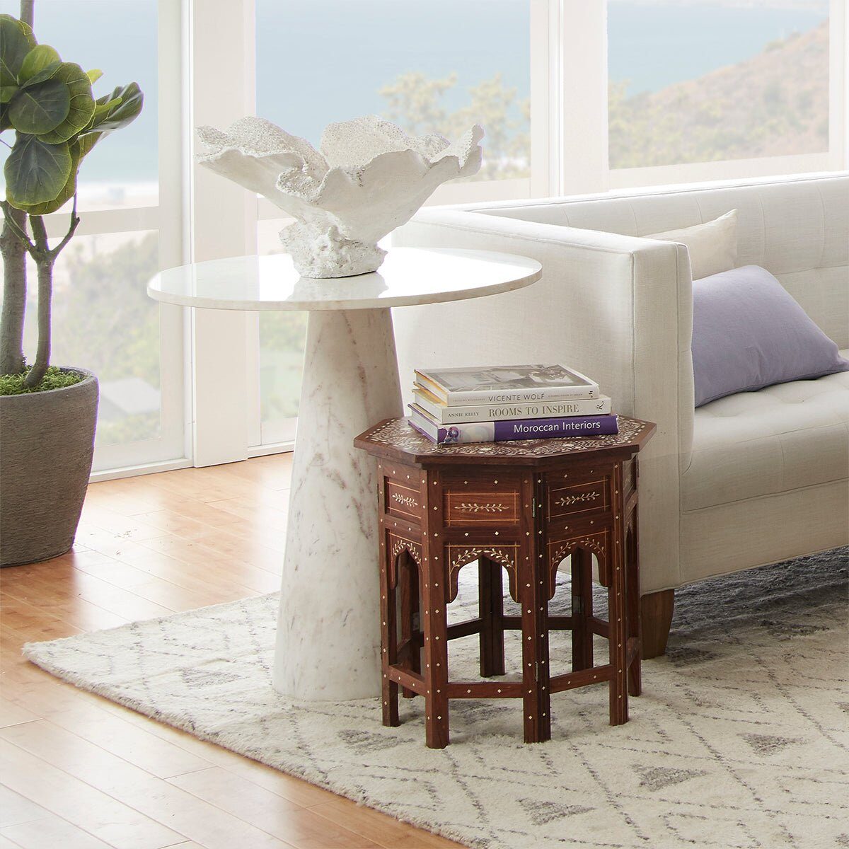 Persian violet living room side table