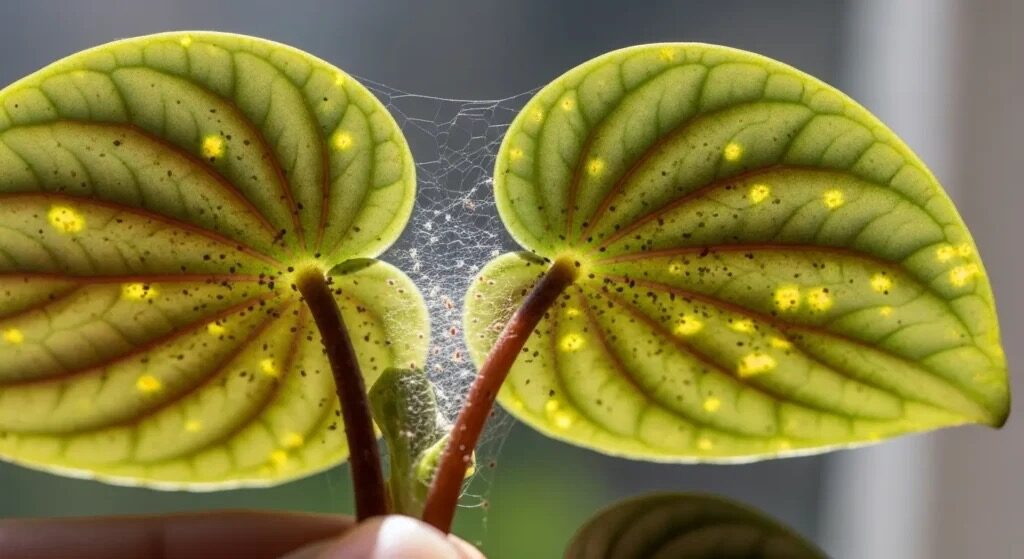 watermelon peperomia spider mites underside