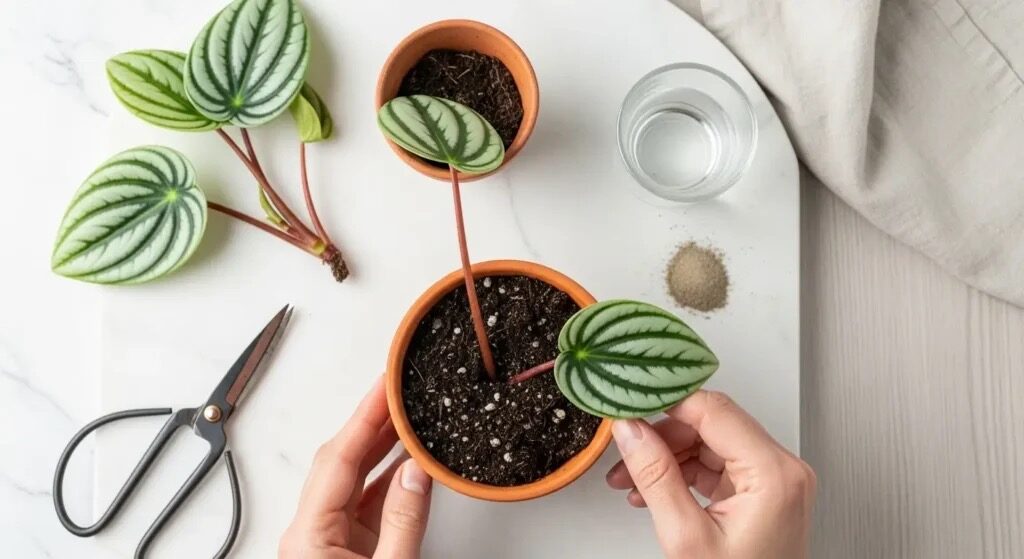 watermelon peperomia leaf cutting propagation