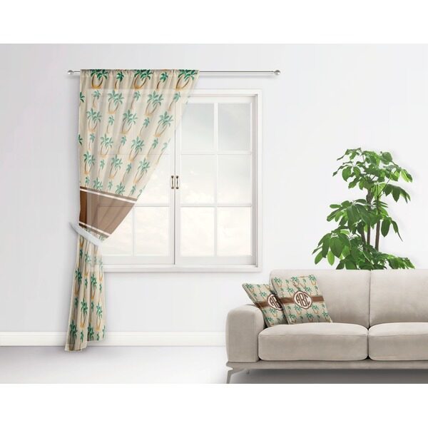cardboard palm balcony sheer curtain
