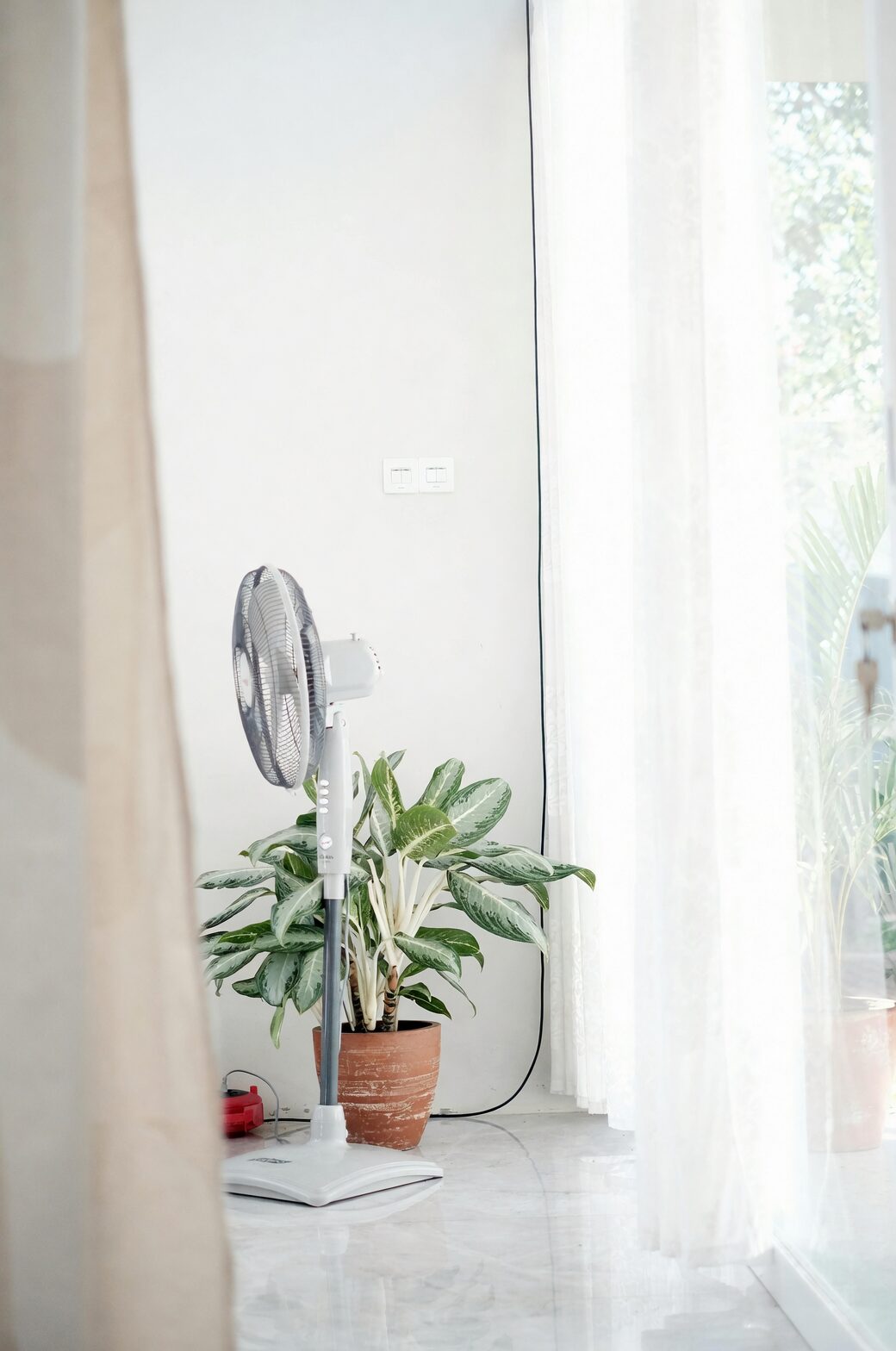 cardboard palm window small fan