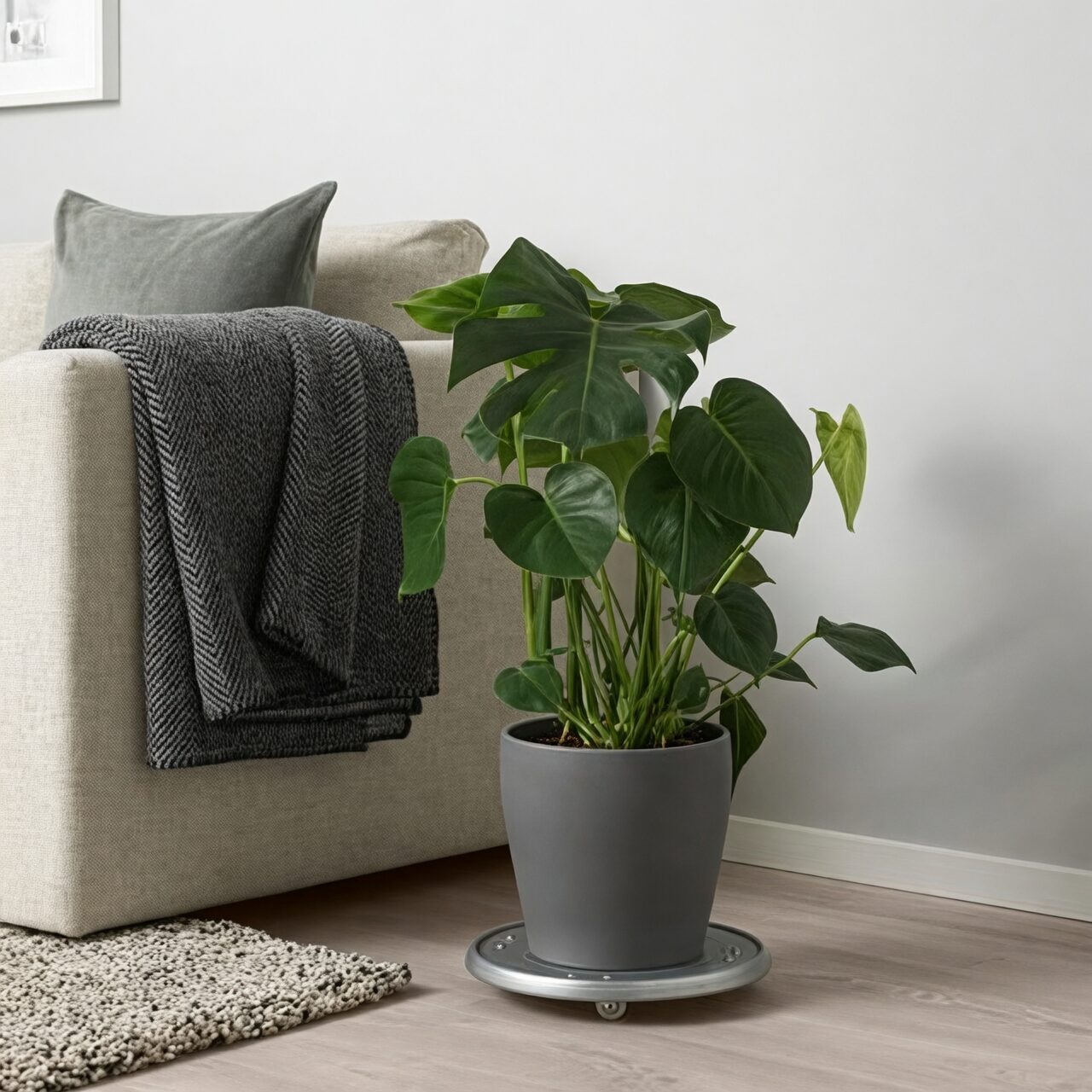 cardboard palm living room shallow pot