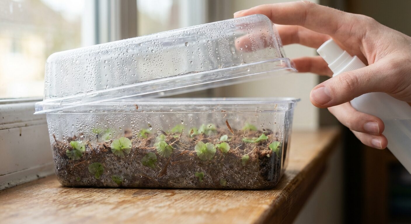 pteris cretica spore propagation box