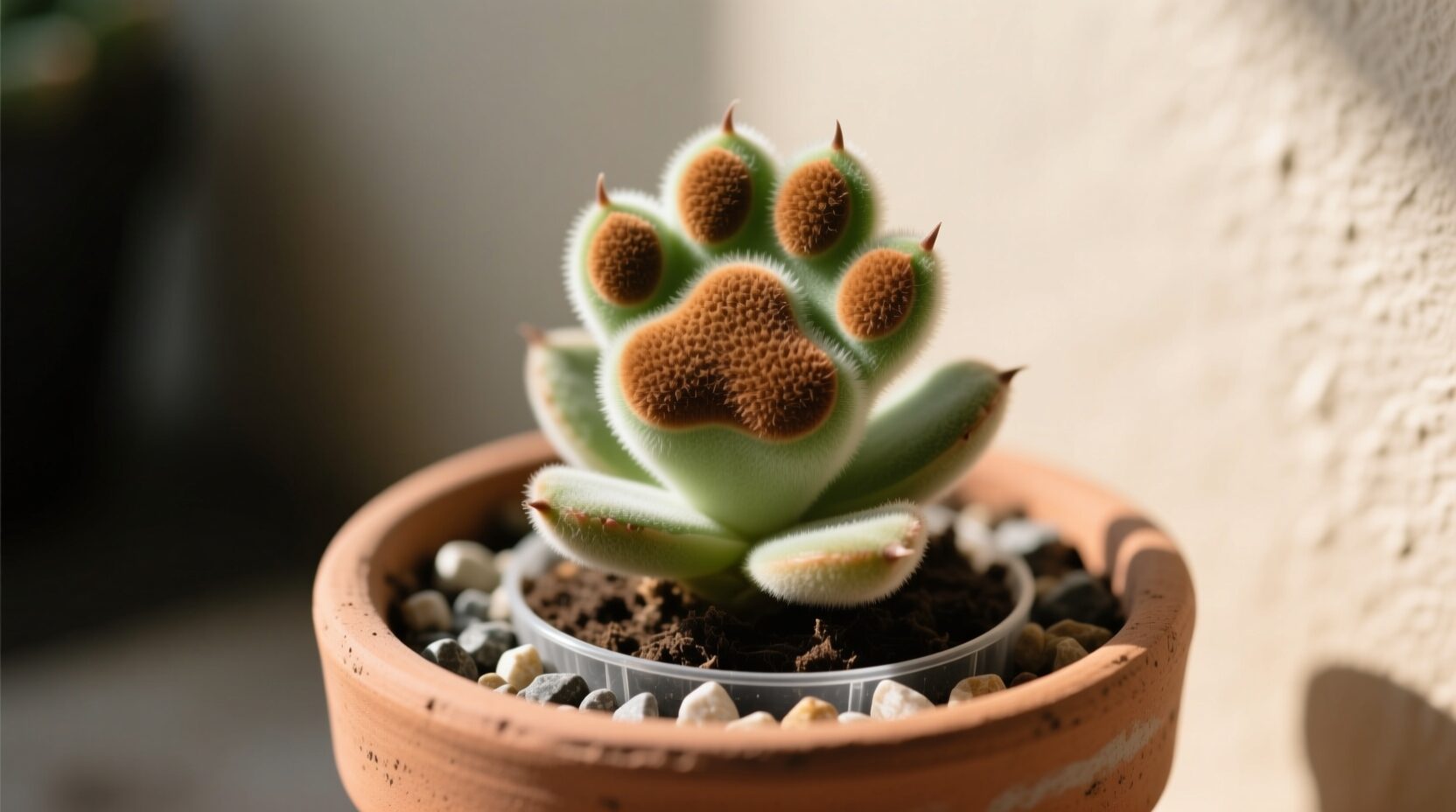 bear paw succulent gritty soil terracotta